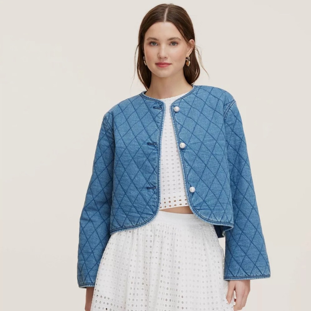 Kate Spade x target Blue Quilted Jean Jacket